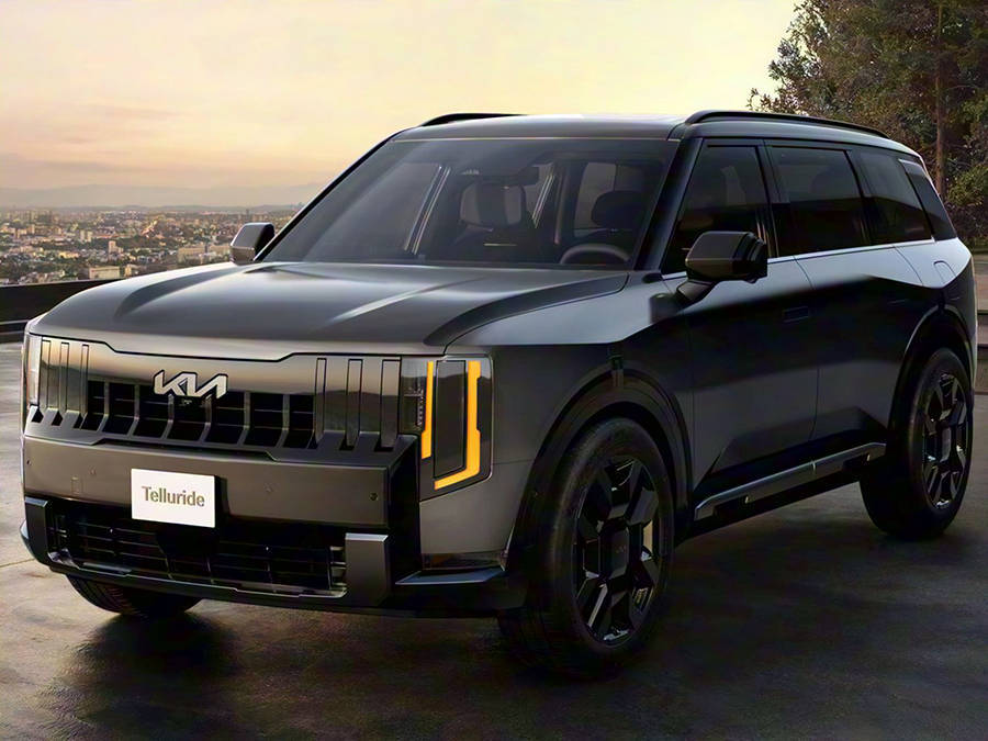 全新起亞Telluride官圖亮相,燃油混動雙選擇,11月洛杉磯車展首秀