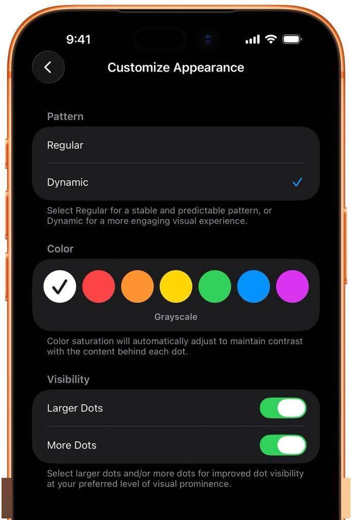 蘋果iOS 26“車輛運(yùn)動(dòng)提示”新增6種顏色與動(dòng)態(tài)模式調(diào)節(jié)